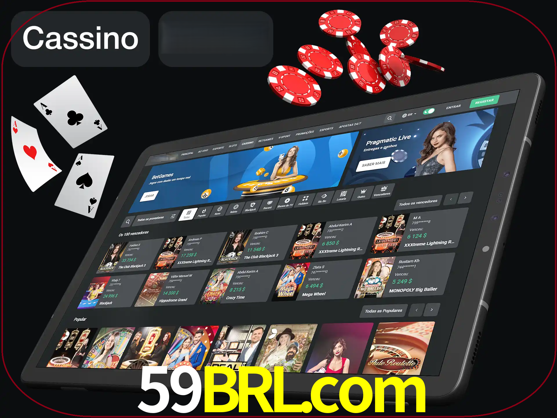 Jogue vários jogos de cassino em nosso cassino.